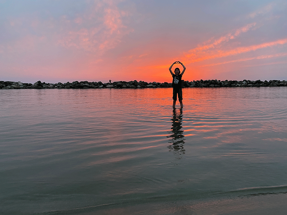 Herzliche Grüße im Abendrot