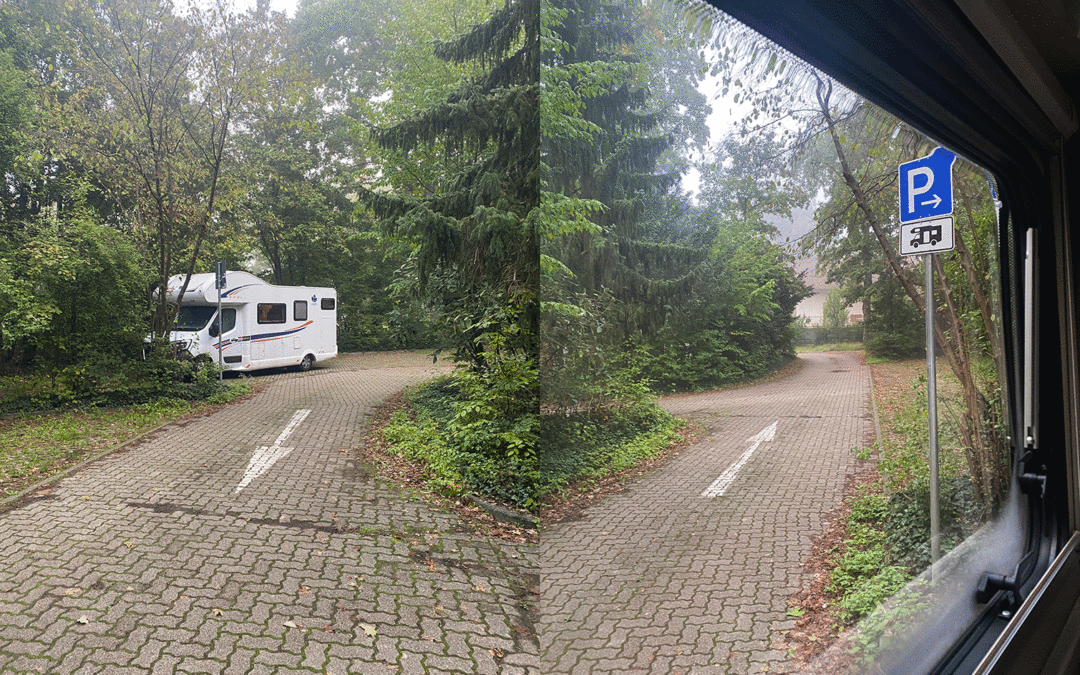 Wohnmobilstellplatz Schifferstadt zwischen Bäumen