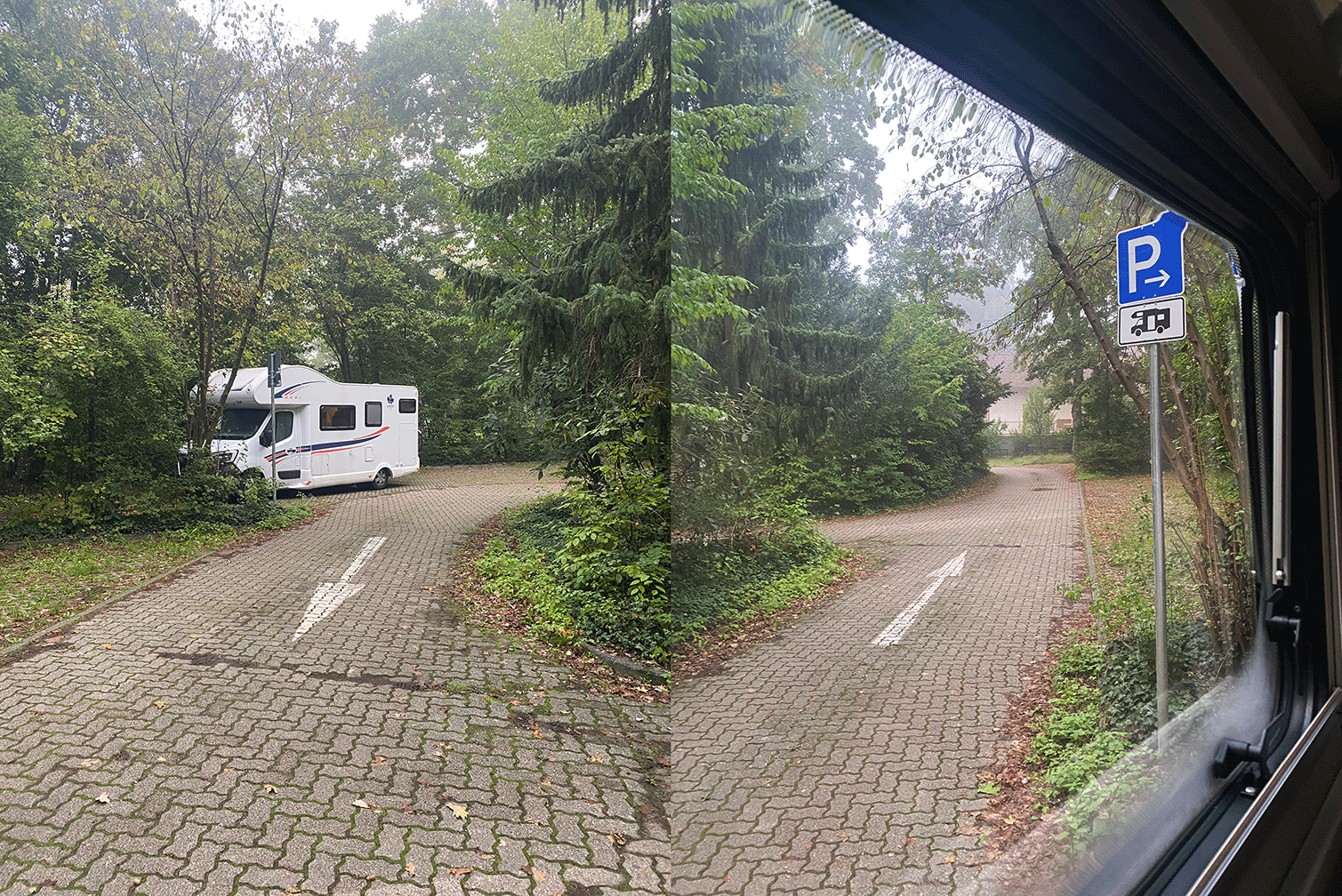 Wohnmobilstellplatz Schifferstadt zwischen Bäumen